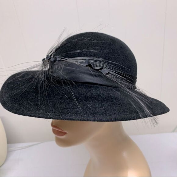 VTG Thomas Miller for Sylvia of St Louis Felt Hat Sz Large 23” Gorgeous - Picture 5 of 14